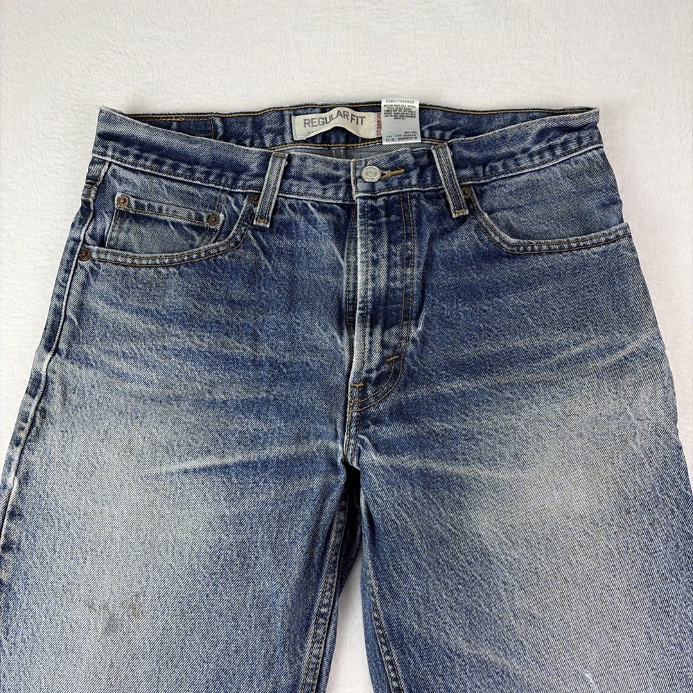 Levi's 505 Regular Fit Jeans Mens 34x30 Blue Denim Cotton Mid Rise Straight Leg